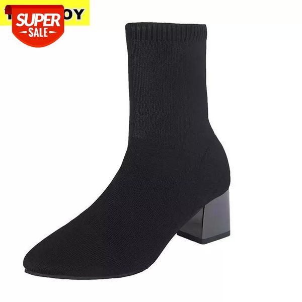 women black ankle sock boots 2019 fashion spring autumn stretch chunky high heels pointed toe shoes winter zapatos de mujer #887y
women black ankle sock boots 2019 fashion spring autumn stretch chunky high heels pointed toe shoes winter zapatos de mujer #887y