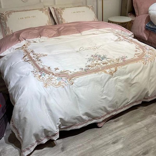 new luxury white pink pastoral flower embroidery 1000tc egyptian cotton bedding set king duvet cover bed sheet pillowcases
new luxury white pink pastoral flower embroidery 1000tc egyptian cotton bedding set king duvet cover bed sheet pillowcases