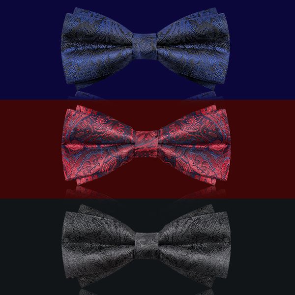 High Quality 2020 New Fashion Men's Bow Ties for Wedding Double Fabric Paisley Bowtie Club Banquet Butterfly Tie with Gift Box, Black;gray
High Quality 2020 New Fashion Men's Bow Ties for Wedding Double Fabric Paisley Bowtie Club Banquet Butterfly Tie with Gift Box, Black;gray