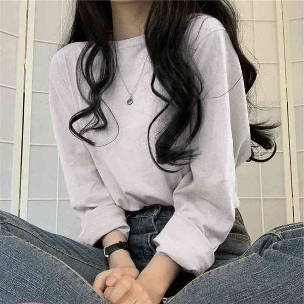 women's sweaters chun qiu xiang novo estilo camiseta feminina manga longa branca de cor sólida coreano folgada com música da maré yh1p, White;black
women's sweaters chun qiu xiang novo estilo camiseta feminina manga longa branca de cor sólida coreano folgada com música da maré yh1p, White;black