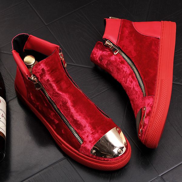 light high breathable flying boots party wedding shoes sports elastic socks sneakers men flat walking business loafers black red blue
