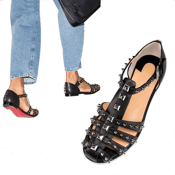 woman summer sandals rivets flats sandal luxurys design paris red bottoms slip sandal,red soles loubiclou black leather with spiked, women
woman summer sandals rivets flats sandal luxurys design paris red bottoms slip sandal,red soles loubiclou black leather with spiked, women