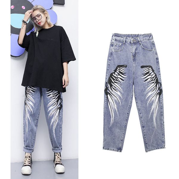 2021 print jeans new spring autumn streetwear waist loose pencil fashion women cowboy harem pants lj2370 hah0, Blue
2021 print jeans new spring autumn streetwear waist loose pencil fashion women cowboy harem pants lj2370 hah0, Blue