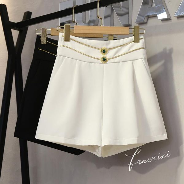 women's shorts summer suit 2021 refined rhinestone high waisted slim office lady a- line loose wide leg short pants, White;black
women's shorts summer suit 2021 refined rhinestone high waisted slim office lady a- line loose wide leg short pants, White;black