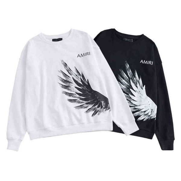 meichao new us a miri casual hip hop high street hole ins wing print round neck sweater for men and women 5554, Black
meichao new us a miri casual hip hop high street hole ins wing print round neck sweater for men and women 5554, Black