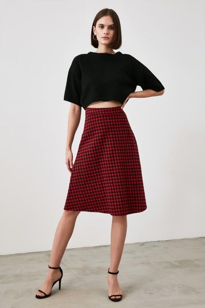 skirts trendyol flounces skirt twoaw21et0519, Black