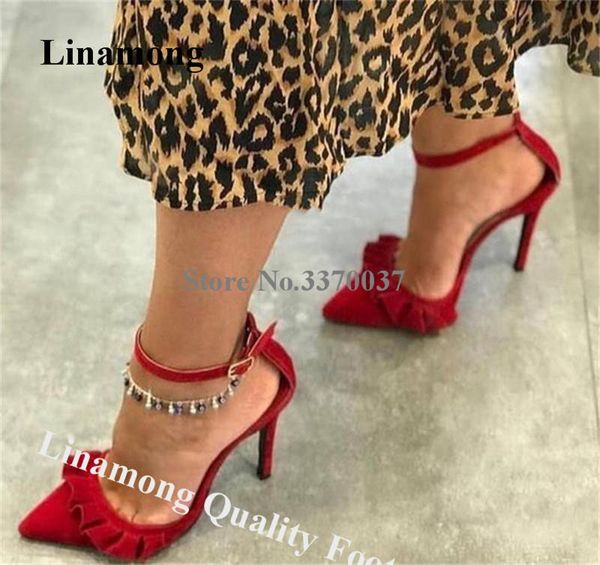 dress shoes linamong brand fashion pointed toe suede leather stiletto heel fringes pumps red black ruffles high heels formal
dress shoes linamong brand fashion pointed toe suede leather stiletto heel fringes pumps red black ruffles high heels formal