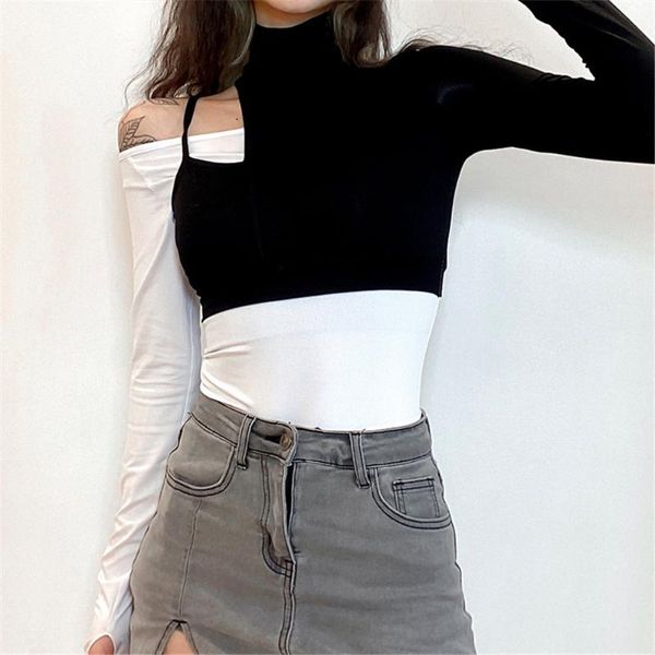 women's t-shirt women spring autumn fashion chic hollow out crop party casual holiday high neck single off shoulder t shirts black whi, White
women's t-shirt women spring autumn fashion chic hollow out crop party casual holiday high neck single off shoulder t shirts black whi, White