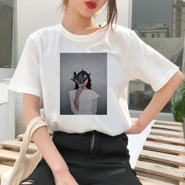 women's t-shirt casual harajuku beautiful flowers printed t shirt short sleeve ropa mujer, White
women's t-shirt casual harajuku beautiful flowers printed t shirt short sleeve ropa mujer, White