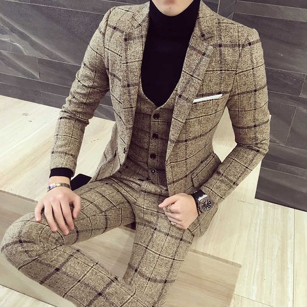 men's suits & blazers plaid wool-like fabric autumn winter quality slim fit men for wedding groom suit plus size 549x, White;black
men's suits & blazers plaid wool-like fabric autumn winter quality slim fit men for wedding groom suit plus size 549x, White;black
