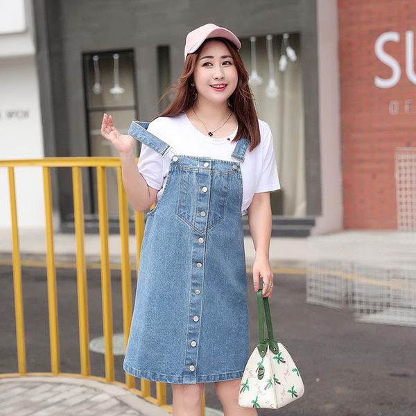casual dresses single breasted loose denim dress female big size strap jeans sundress plush 4xl summer women 2021, Black;gray
casual dresses single breasted loose denim dress female big size strap jeans sundress plush 4xl summer women 2021, Black;gray