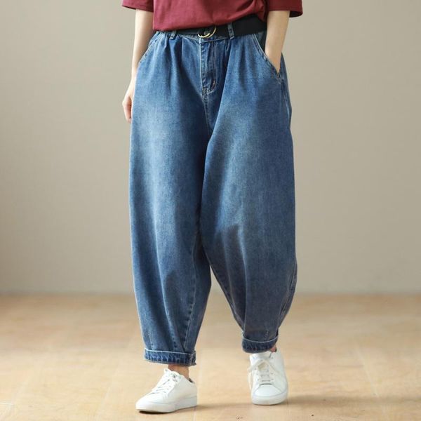 women's jeans women 2021 autumn loose casual denim pants ladies retro elastic waist pocket bleached all-match trousers, Blue
women's jeans women 2021 autumn loose casual denim pants ladies retro elastic waist pocket bleached all-match trousers, Blue