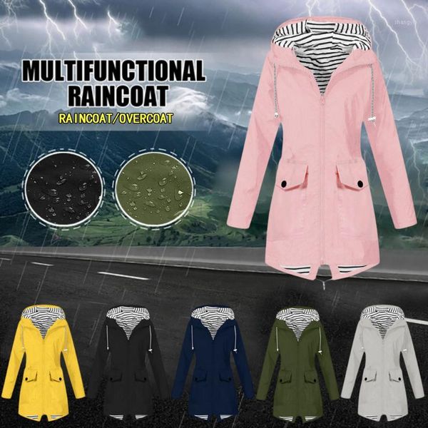 solid color hooded long-sleeved coat women solid rain jacket outdoor plus size waterproof hooded windproof loose coat1, Black;brown
solid color hooded long-sleeved coat women solid rain jacket outdoor plus size waterproof hooded windproof loose coat1, Black;brown