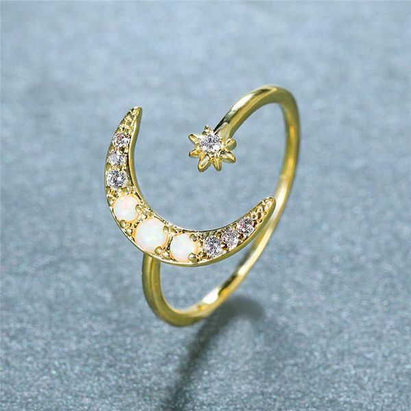 wedding rings cute star moon thin engagement ring luxury female white blue opal stone vintage gold color opening for women, Slivery;golden
wedding rings cute star moon thin engagement ring luxury female white blue opal stone vintage gold color opening for women, Slivery;golden