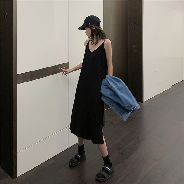 black female maxi loose long sleeveless es with solid v-color cleavage split pus size emwc, Black;gray
black female maxi loose long sleeveless es with solid v-color cleavage split pus size emwc, Black;gray