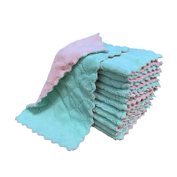 kitchen cloth dish towels, premium dishcloths, super absorbent coral velvet dishtowels, nonstick oil washable fast drying (pink-green
kitchen cloth dish towels, premium dishcloths, super absorbent coral velvet dishtowels, nonstick oil washable fast drying (pink-green