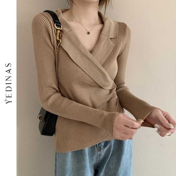 yedinas korean style knitted sweater women v-neck black sweaters spring fashion pullover female knitwear white jumpers 210527, White;black
yedinas korean style knitted sweater women v-neck black sweaters spring fashion pullover female knitwear white jumpers 210527, White;black