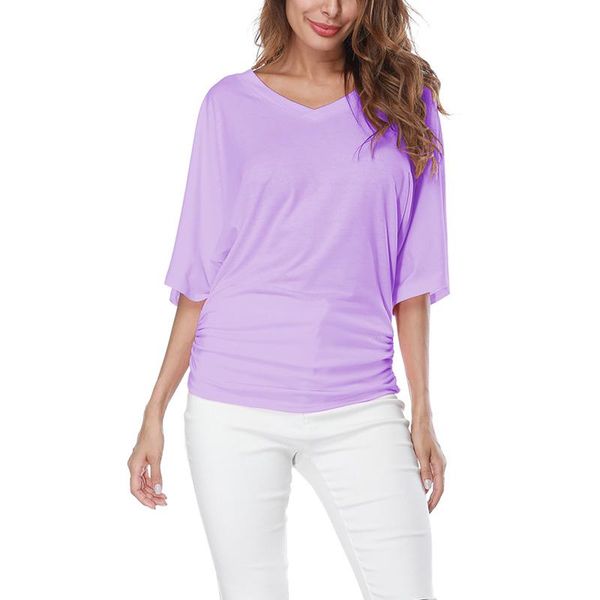 2021 new summer loose short t-shirt womens fashion casual plus size clothes v-neck solid ruched batwing sleeve 10 colour, White
2021 new summer loose short t-shirt womens fashion casual plus size clothes v-neck solid ruched batwing sleeve 10 colour, White