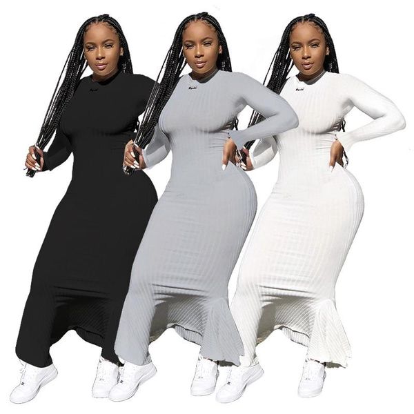 casual dresses 2021 autumn dress european and american women's selling solid color ruffles tight ultra-stretch, Black;gray
casual dresses 2021 autumn dress european and american women's selling solid color ruffles tight ultra-stretch, Black;gray