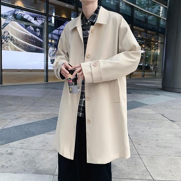 men's trench coats 2021 autumn hong kong fashion mid-length windbreaker ins korean version of all-match jacket trend, Tan;black
men's trench coats 2021 autumn hong kong fashion mid-length windbreaker ins korean version of all-match jacket trend, Tan;black