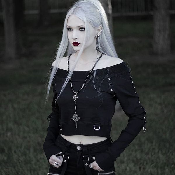 2021 new punk gothic off shoulder cropped women sweatshirt black streetwear crop hoodie stretchy fabric c360 4iix
2021 new punk gothic off shoulder cropped women sweatshirt black streetwear crop hoodie stretchy fabric c360 4iix