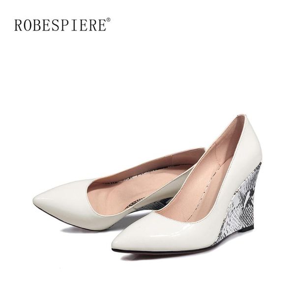 dress shoes robespiere wedges high heels snake elegant pointed toe slip on women's pumps quality patent leather female a61, Black
dress shoes robespiere wedges high heels snake elegant pointed toe slip on women's pumps quality patent leather female a61, Black