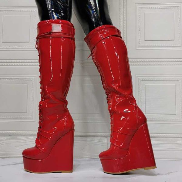 boots western design big size 47 red color lace up round toe high platform women winter knee wedges heels shoes, Black
boots western design big size 47 red color lace up round toe high platform women winter knee wedges heels shoes, Black