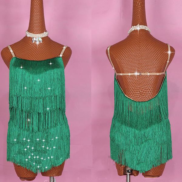 professional women rhinestones latin dance dress green tassel stage cha salsa clothing female costumes dancer wear ladies, Black;red
professional women rhinestones latin dance dress green tassel stage cha salsa clothing female costumes dancer wear ladies, Black;red