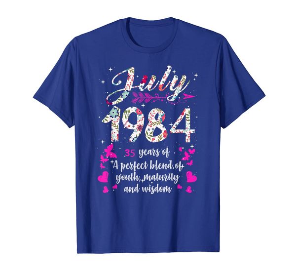 july 1984 t shirt 35th birthday gift 35 years old shirt, White;black