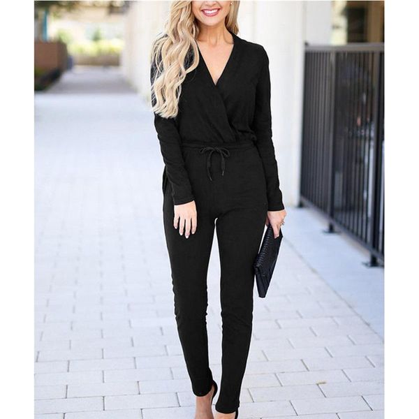 women's jumpsuits & rompers women jumpsuit ladies v neck womens long pants playsuit solid color fashion romper, Black;white
women's jumpsuits & rompers women jumpsuit ladies v neck womens long pants playsuit solid color fashion romper, Black;white