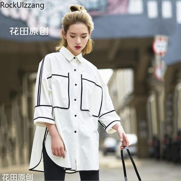 women's blouses & shirts button outfit short sleeve contrast big pocket blouse loose shirt korean women white summer simple casual soli
women's blouses & shirts button outfit short sleeve contrast big pocket blouse loose shirt korean women white summer simple casual soli