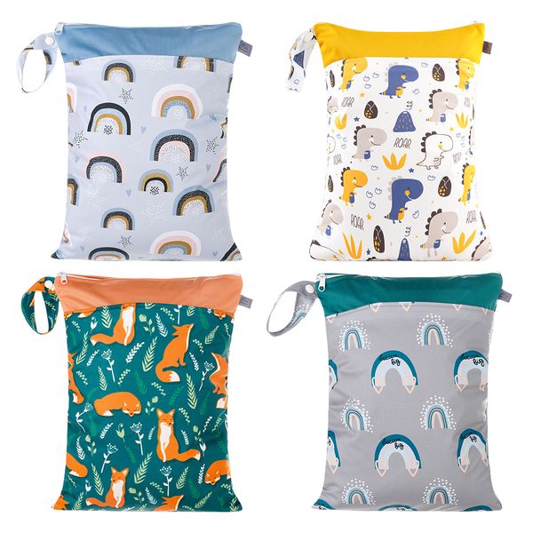 elinfant 2pcs cloth reusable washable cloth diaper print wet bag with double pockets and zippers mall fresh waterproof bag 210312
elinfant 2pcs cloth reusable washable cloth diaper print wet bag with double pockets and zippers mall fresh waterproof bag 210312