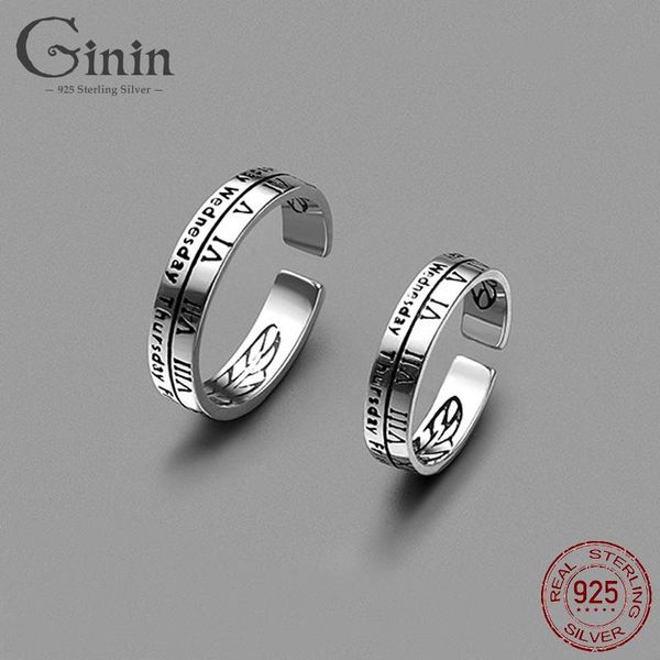 cluster rings ginin 925 sterling silver couple for women man fashion cool roman numerals letters adjustable finger ring engagement gift, Golden;silver
cluster rings ginin 925 sterling silver couple for women man fashion cool roman numerals letters adjustable finger ring engagement gift, Golden;silver