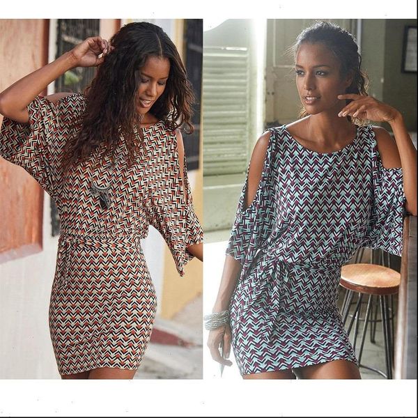 casual beach style women summer fashion printing o neck half sleeve female dress off shoulder loose new summer dress lady, Black;gray
casual beach style women summer fashion printing o neck half sleeve female dress off shoulder loose new summer dress lady, Black;gray