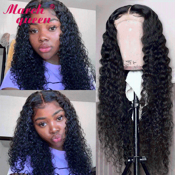 lace wigs marchqueen deep wave 4x4 closure human hair for black women pre plucked hairline 150% density brazilian non-remy, Black;brown
lace wigs marchqueen deep wave 4x4 closure human hair for black women pre plucked hairline 150% density brazilian non-remy, Black;brown