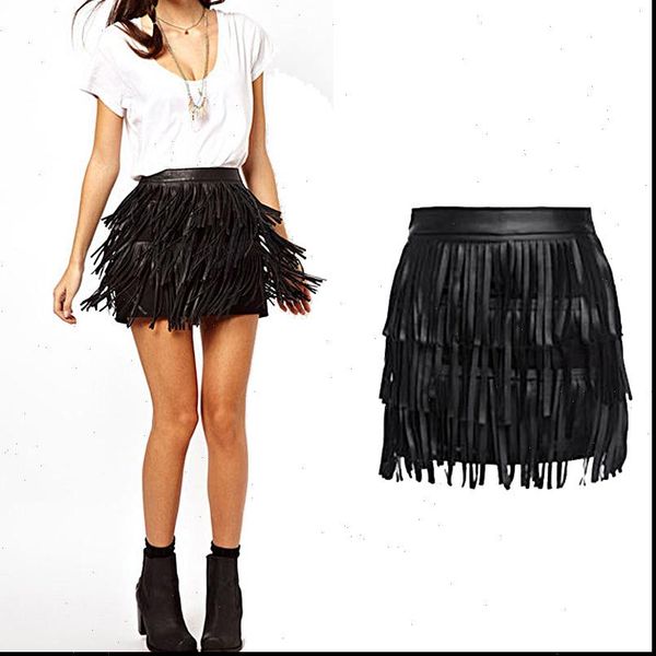 skirts womens new design high waist synthetic pu leather fringe tassel embellished summer mini skirt black
skirts womens new design high waist synthetic pu leather fringe tassel embellished summer mini skirt black