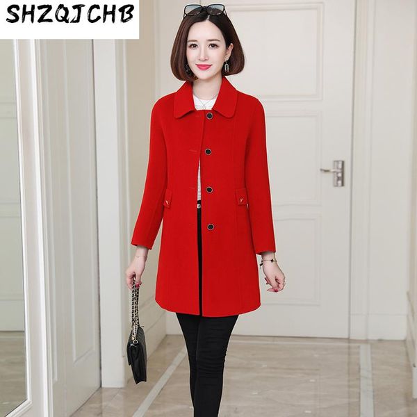 women's wool & blends shzq high-end double-sided cashmere coat medium and long doll neck slim fitting, Black
women's wool & blends shzq high-end double-sided cashmere coat medium and long doll neck slim fitting, Black