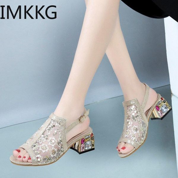 sandals summer fashion bling crystal thick heels breathable mesh women cover toe metal ladies, Black
sandals summer fashion bling crystal thick heels breathable mesh women cover toe metal ladies, Black