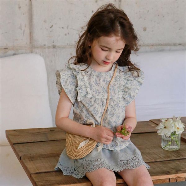 girls short sleeved t shirts summer fresh flowers fly sleeve pastoral kids clothes 24m to 8t, Blue
girls short sleeved t shirts summer fresh flowers fly sleeve pastoral kids clothes 24m to 8t, Blue