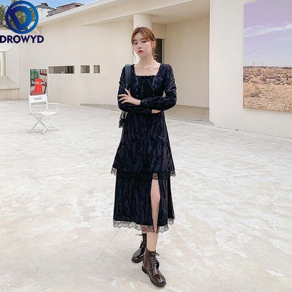 casual dresses fashion ruffle balck dress streetwear women square collar split midi bandage srappy long sleeve party for vestidos, Black;gray
casual dresses fashion ruffle balck dress streetwear women square collar split midi bandage srappy long sleeve party for vestidos, Black;gray