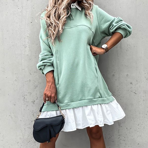 2021 new women autumn sweatershirt winter long sleeve pleated shirt polo collar female casual patchwork hoodies pj56, Black;gray
2021 new women autumn sweatershirt winter long sleeve pleated shirt polo collar female casual patchwork hoodies pj56, Black;gray