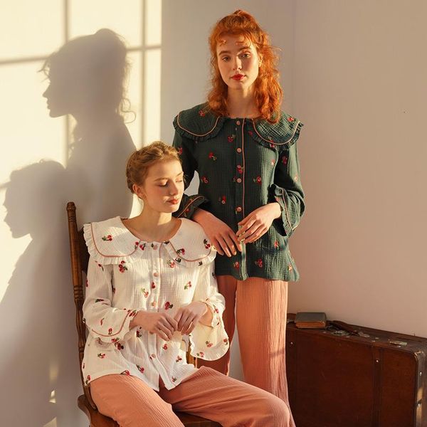 xifer pajamas women spring and autumn cotton embroidery ladies pajamas set fashion casual lapel lace pajamas homewear, Black;red
xifer pajamas women spring and autumn cotton embroidery ladies pajamas set fashion casual lapel lace pajamas homewear, Black;red