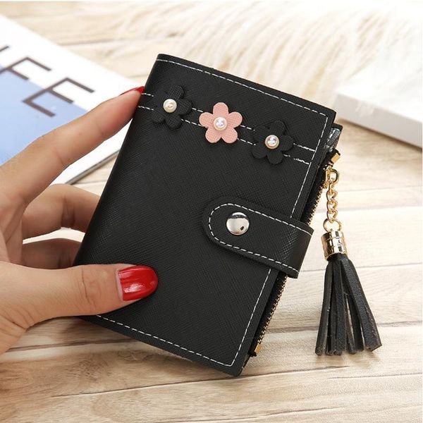 tassel solid color zipper short zero wallet korean women's card bags wholesale clutch purse, White
tassel solid color zipper short zero wallet korean women's card bags wholesale clutch purse, White