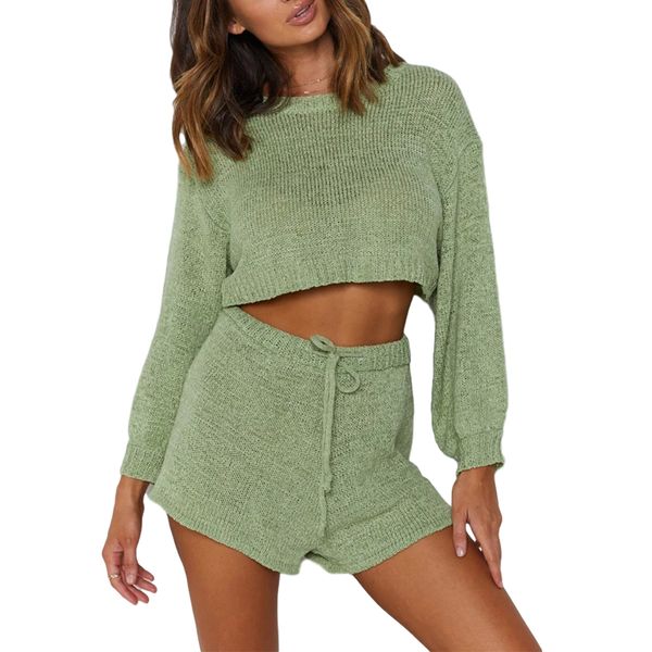 women casual knitted 2 piece set tracksuits sport fashion outfits homewear long sleeve baggy drawstring shorts streetwear, Black
women casual knitted 2 piece set tracksuits sport fashion outfits homewear long sleeve baggy drawstring shorts streetwear, Black