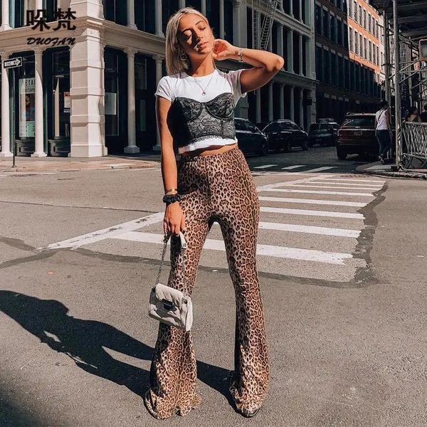 women's pants & capris duofan korean leopard print flare high waist y2k casual loose thin trousers women fashion bodycon sweatpants, Black;white
women's pants & capris duofan korean leopard print flare high waist y2k casual loose thin trousers women fashion bodycon sweatpants, Black;white