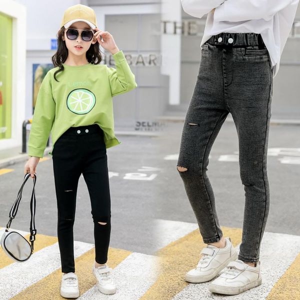 kids girls jeans elastic skinny leggings trousers ripped hole slim legs denim pencil pants 3 to 12 years girl children's clothes, Blue
kids girls jeans elastic skinny leggings trousers ripped hole slim legs denim pencil pants 3 to 12 years girl children's clothes, Blue