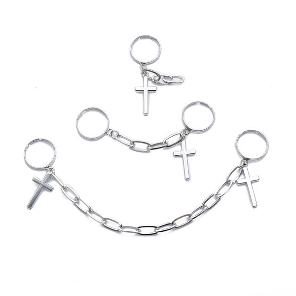 retro punk hip hop cross ring finger chain adjustable two link rings jewelry gift mens women gothic jewelry, Silver
retro punk hip hop cross ring finger chain adjustable two link rings jewelry gift mens women gothic jewelry, Silver