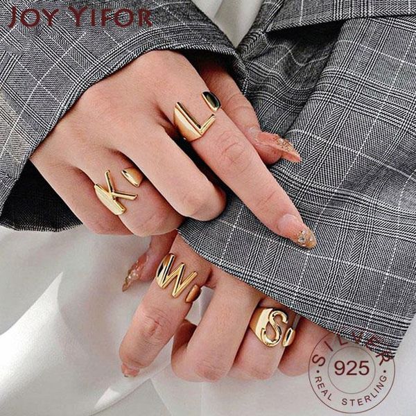 cluster rings 925 sterling silver 26 english letter for women fashion vintage france gold plated irregular party jewelry gifts, Golden;silver
cluster rings 925 sterling silver 26 english letter for women fashion vintage france gold plated irregular party jewelry gifts, Golden;silver