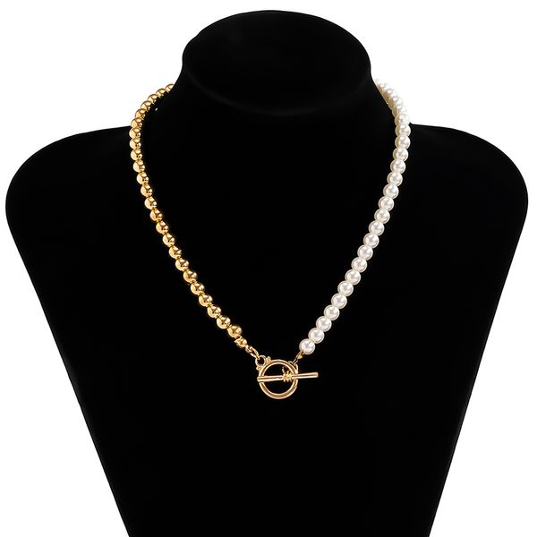 exaggerated colored soft pottery beaded necklace round beads imitation pearls asymmetric chain choker necklaces steampunk stick circle charm, Silver
exaggerated colored soft pottery beaded necklace round beads imitation pearls asymmetric chain choker necklaces steampunk stick circle charm, Silver