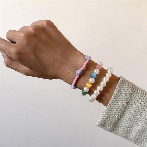 link, chain 3pcs/set colorful beaded flower pearl multilayer bracelet set for women girl metal geometric charming bangles party jewelry, Black
link, chain 3pcs/set colorful beaded flower pearl multilayer bracelet set for women girl metal geometric charming bangles party jewelry, Black